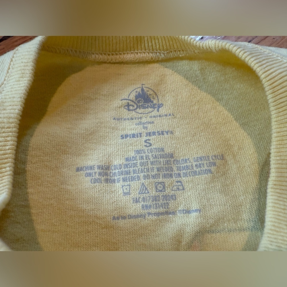 Disney Parks Walt Disney World Retro Logo Yellow Spirit Jersey Adult Size Small - Picture 7 of 13